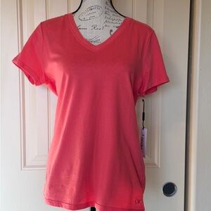 Calvin Klein Coral V-Neck Short Sleeve Tee